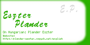 eszter plander business card